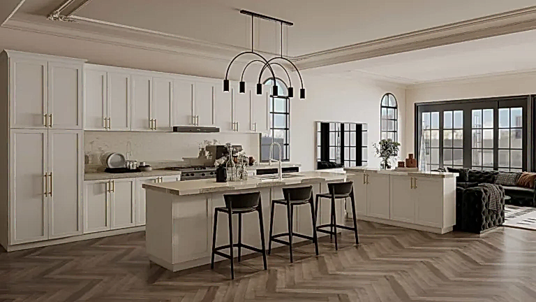 Modern White Lacquer Shaker Kitchen Cabinets
