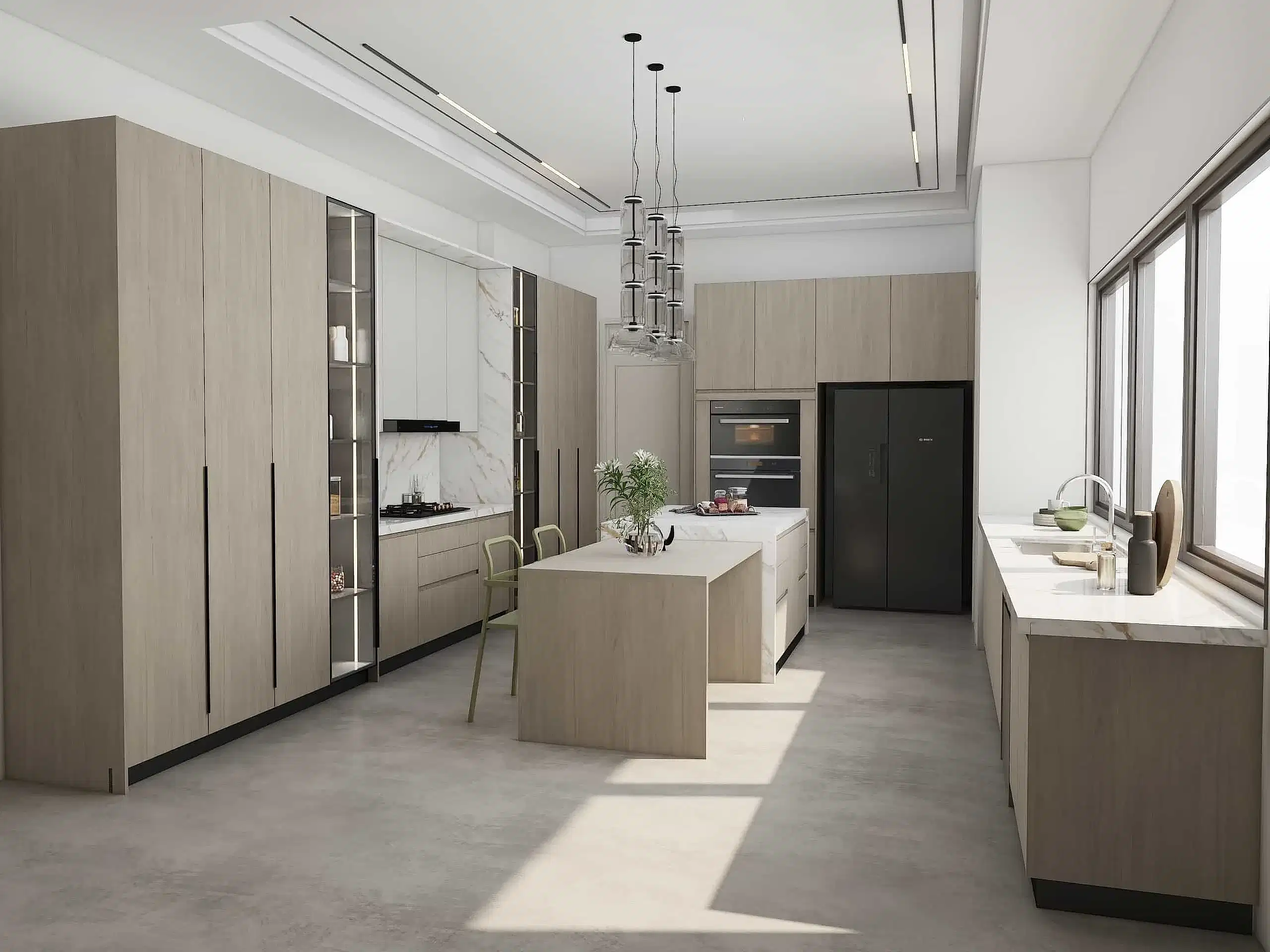Modern Minimalism Wood Veneer Meets Warm Wood Tones Kitchen Cabinets 4 Modern Minimalism Meets Warm Wood Tones Kitchen Cabinets (2)