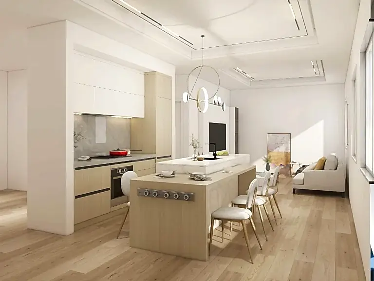 Modern Two-tone Minimalist Small Kitchen Cabinets