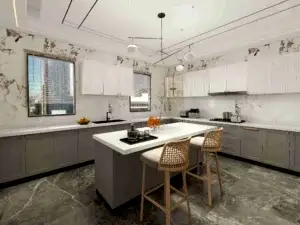 Two-tone Lacquer Modern Kitchen Cabinets
