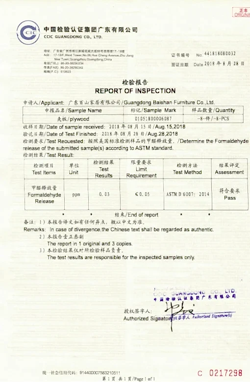 Laminate Kitchen Cabinets 23 REPORT OF INSPECTION