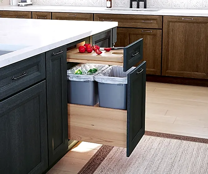 Kitchen Design 26 kitchen trash can cabinet integrated