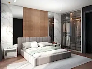 Black Melamine Modern Hinged Wardrobes with Glass Doors