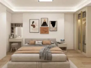 Modern Cream PVC Hinged Wardrobe