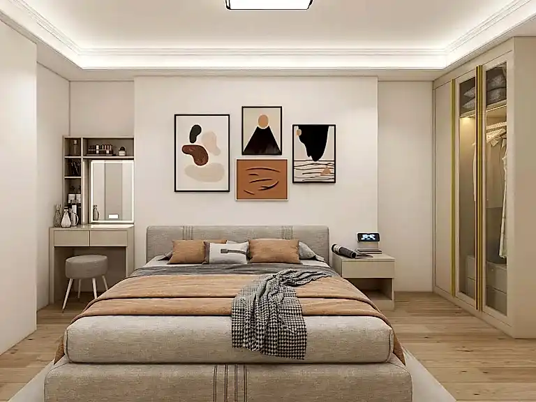 Indonesian Cabinet Manufacturer 29 Modern Cream PVC Hinged Wardrobe