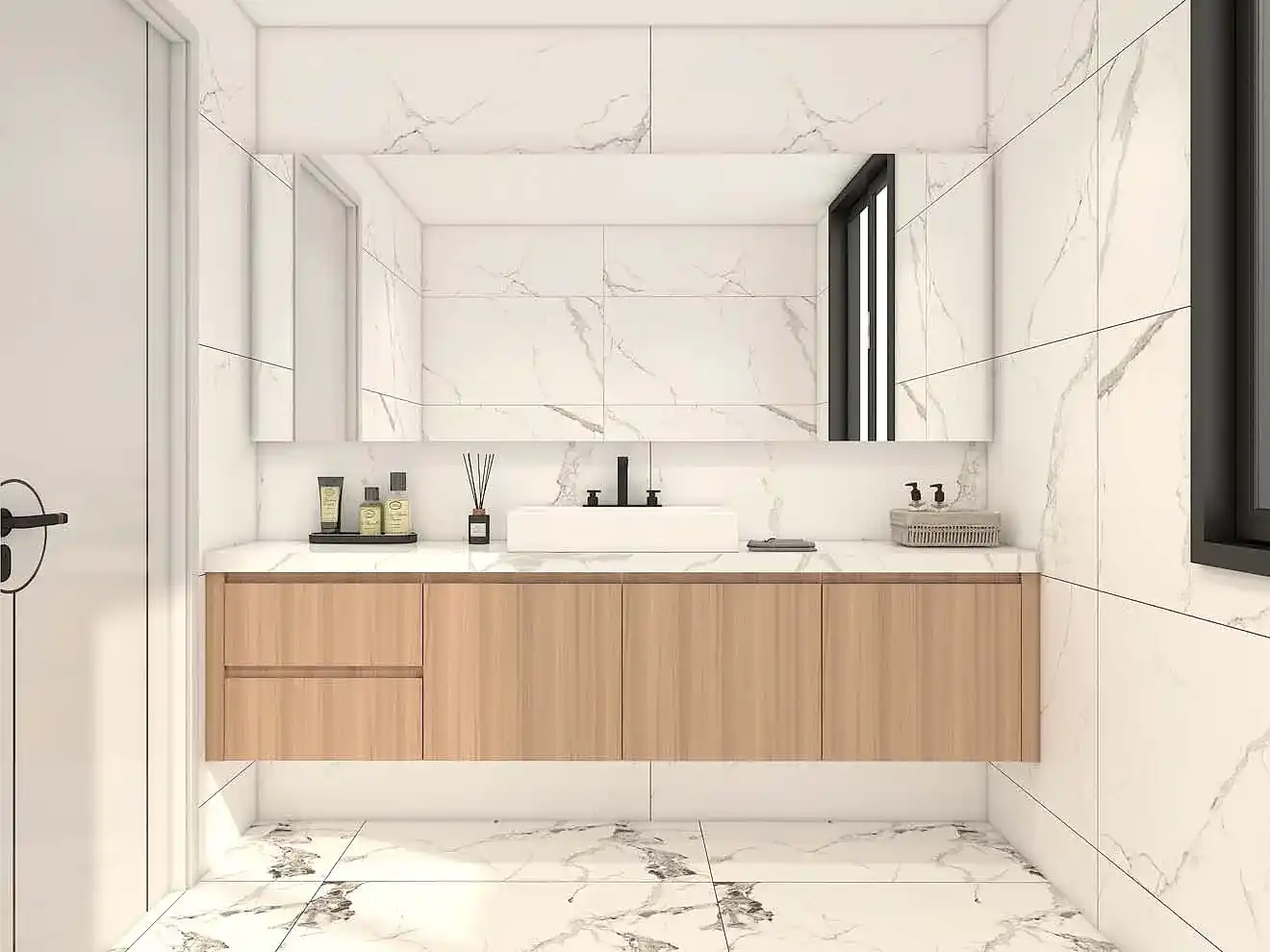 Modern Gallery Wood Veneer Plywood Bathroom Vanity 1 Modern Gallery Wood Veneer Plywood Bathroom Vanity