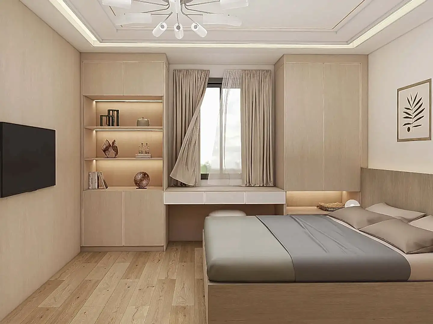 Bedroom Wardrobe 13 White Melamine Modern Hinged Wardrobes with Glass Doors