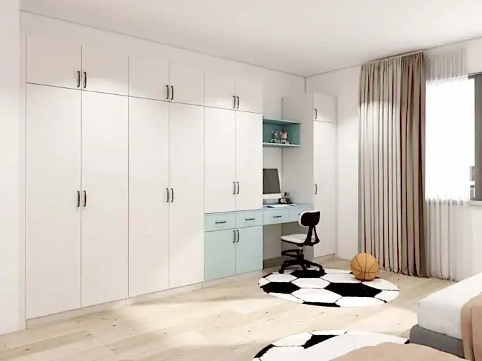 Bedroom Wardrobe 7 Modern Kids Closet With Integrated Study Desk