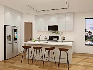 Glossy Lacquer Kitchen Cabinets for a Bright Modern Look