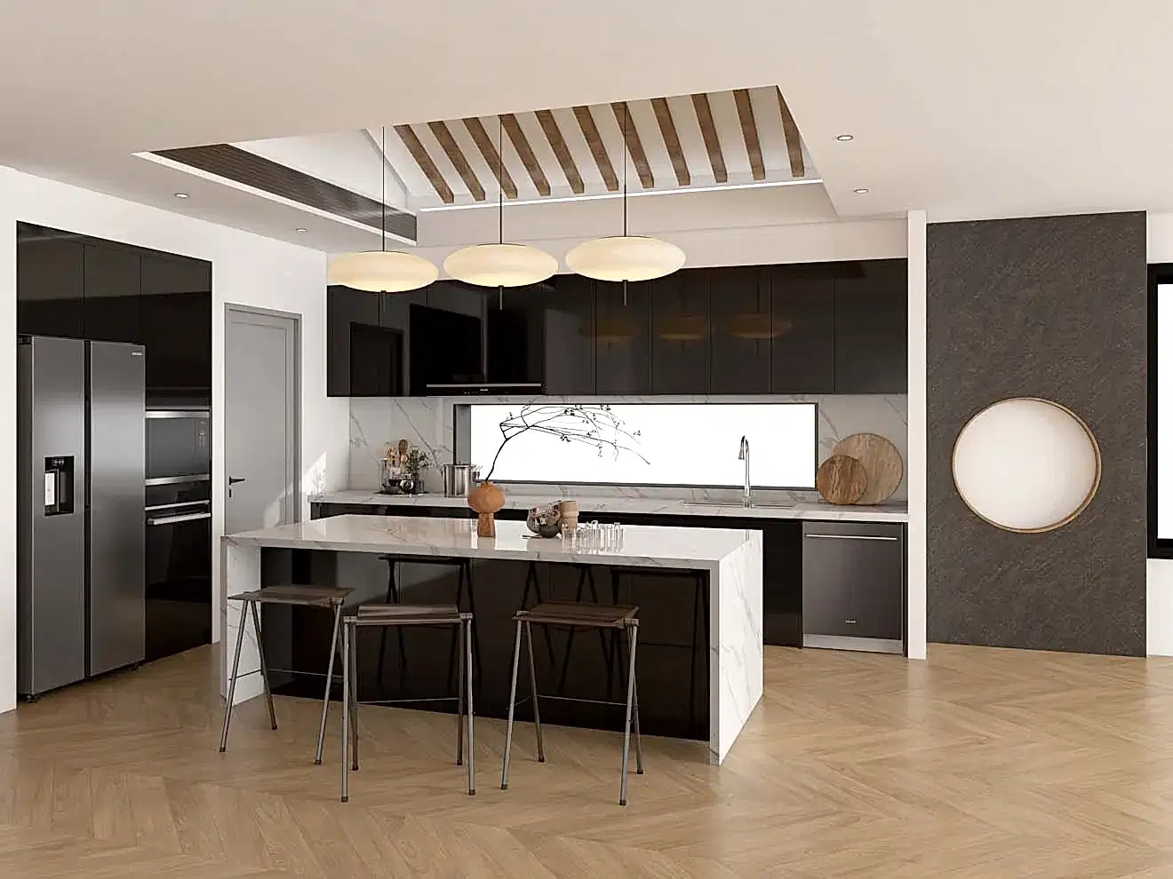 Modern Elegance with Glossy Lacquer Kitchen Cabinets 1 Modern Elegance with Glossy Lacquer Kitchen Cabinets