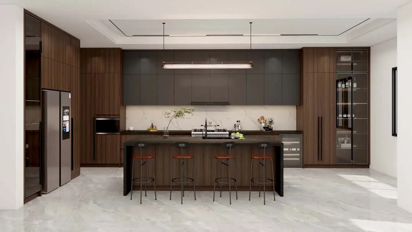 UAE Market 16 Sleek Dark Kitchen Cabinets Define Modern Elegance