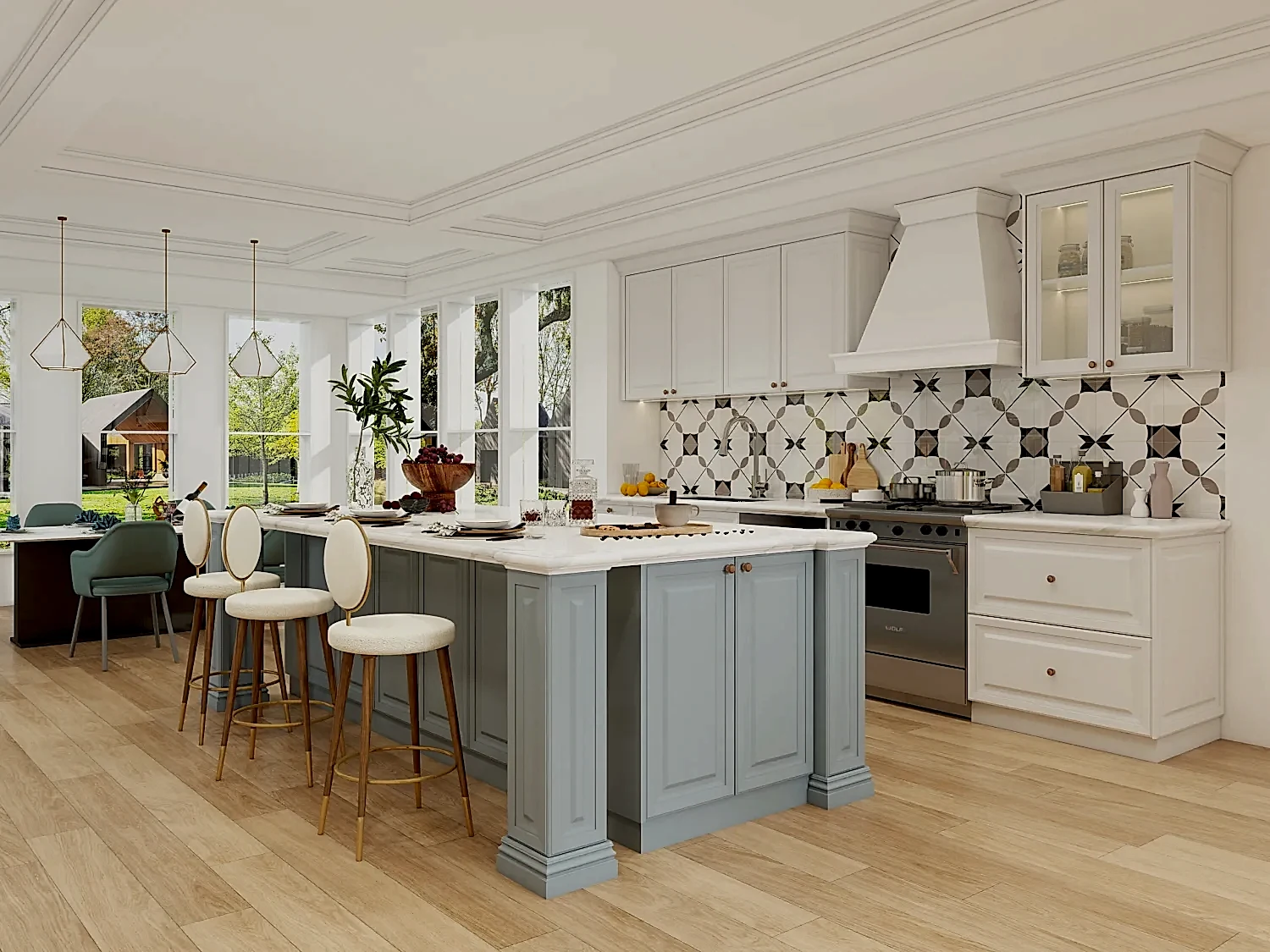 Elegant Two-Tone Kitchen with American Cabinet Refacing