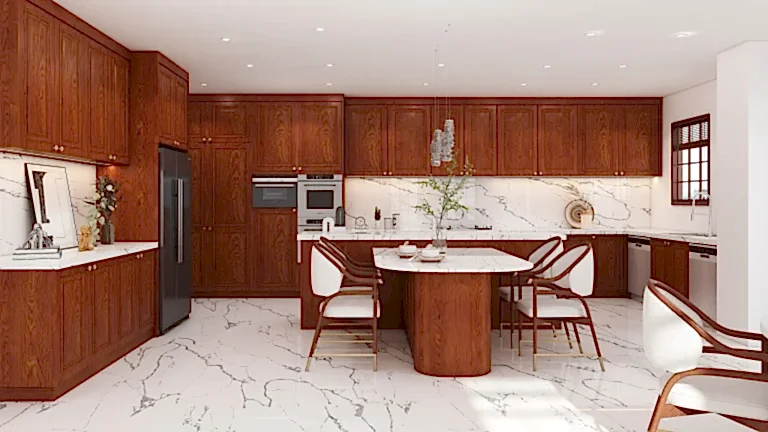 Product 10 Solid Wood Kitchen Cabinets with Elegant Design and Natural Finish