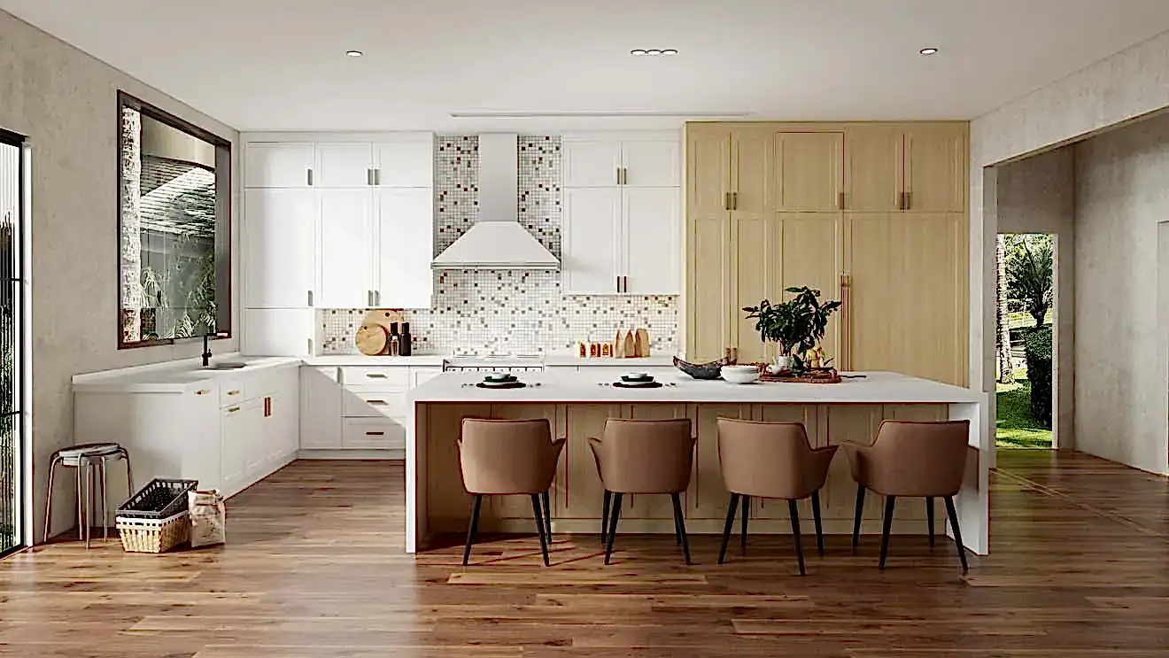 Laminate Kitchen Cabinets 19 Two-Tone Thermofoil Cabinets