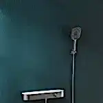 Sanitary Ware 16 Sleek modern shower set with rain showerhead and handheld sprayer in matte finish
